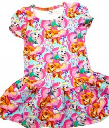  Kiárusítás Rövid ujjú Mancs Őrjárat ruha rózsaszín Virágok Natalia méret 128