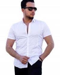  Férfi Ing Elegáns Sima Fehér XXL