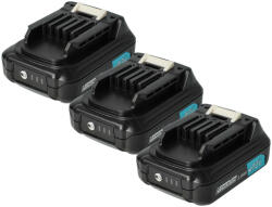 VHBW 3 db helyettesítő akkumulátor - Makita 197396-9, 197390-1, 197402, 197394-3 Electric Power Tool - 2000 mAh, 12 V, Li-Ion