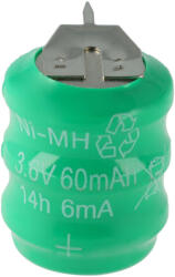 VHBW Gombelem Akkumulátor 3/V80H 3 tűs - 80 mAh 3, 6 V NiMH