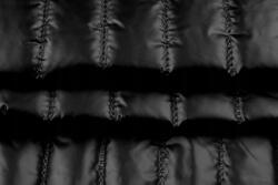  Ortalion Pikk-pakk Szövet Kabát Fekete Fényes (0,5m-1676-632F5)