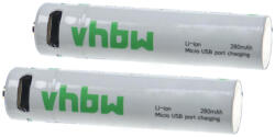 VHBW AAA Mikro Akkumulátor - 280 mAh 1, 5 V Li-Ion + Micro-USB csatlakozás - elektrohungary - 5 900 Ft