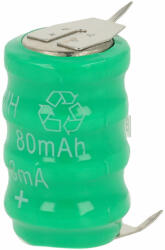 VHBW Gombelem Akkumulátor V80H 3 tűs - 80 mAh 4, 8 V NiMH