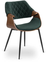  DAKOTA bársony szék zöld / dió színben (ME-DAKOTA-Z-O-V-K)