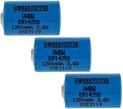 VHBW Elem ER14250 1/2AA, 1770-XZ, 3B26, 418-0076, 60-0576-100 - 1200 mAh 3, 6 V Li-SOCl2 - elektrohungary - 14 300 Ft