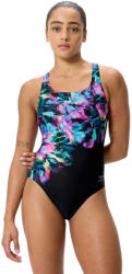 Speedo printed powerback one piece glitchy garden/black m - uk34 Costum de baie dama