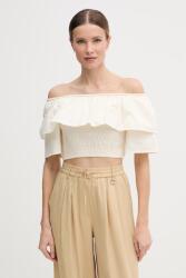 Gaudi fodros női pamut blúz - bézs 40