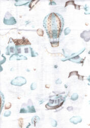  Flanel színes, mintás pelenka 60x80 cm - Légi járművek