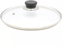Gastro Capac din sticlă cu mâner din plastic și margine din oțel inoxidabil, diametru: 280 mm