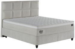ABC Bedding Elysium kárpitozott ágyneműtartós ágy - krém színű fejvég + Elysium táskarugós matrac - kemény, Extra Firm hab, Hyper hab, Smart Soft huzat - 140x200