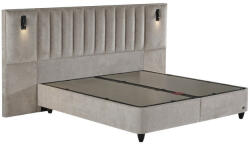 ABC Bedding Cruz Prime okos kárpitozott ágyneműtartós franciaágy - drapp, beépített világítás, széles fejvég - 90x200