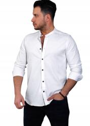  Klasszikus Férfi Ing Sima Állógallérral Fehér XXL