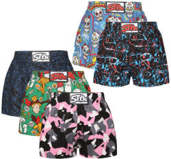 Styx 5PACK gyermek bő szárú boxeralsó Styx art klasszikus gumipánt többszínű (5J1814680) 9-11 éves