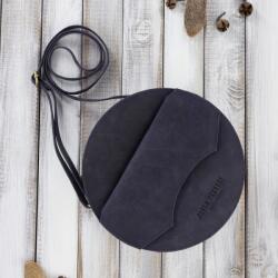 Paolo Peruzzi Női válltáska, sötétkék, vintage, kerek, bőr Paolo Peruzzi T- (T-92)