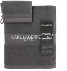 Karl Lagerfeld 100% Eredeti Törölköző Szett Karl Lagerfeld Szürke 100X50 Mosó (KL021)