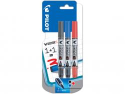 Pilot Marker Tablă Vboard Master S (Albastru, Negru, Roșu) UF Blister (PWBMA-VS-UF-3BLR-BT)