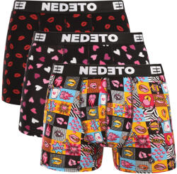 Nedeto 3PACK férfi boxeralsókNedeto Valentin-napi többszínű (3NBVL01) XL
