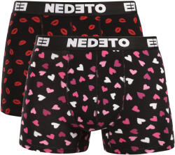 Nedeto 2PACK férfi boxeralsókNedeto Csók és szívek többszínű (2NBVL01) XL