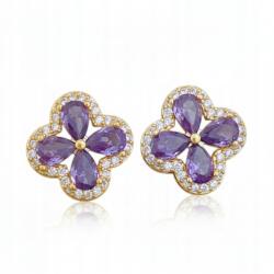  Lóhere fülbevaló lila cirkónia arany