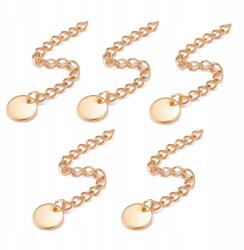 MIXFORM Hosszabbító lánc medállal, rozsdamentes acél, arany, 55-60mm, 5 db (13WB31389)