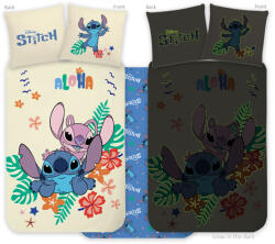Stitch Disney Lilo és Stitch, A csillagkutya Aloha sötétben világító gyerek, ovis ágyneműhuzat 100x135cm, 40x60cm (BRM019607)