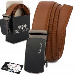 Beltimore Öv Férfi Bőr Nadrág Farmer Öltöny Csat Automata Bőr Barna (Pasek skórzany A47brown_110)