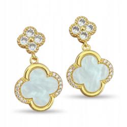  Függő fülbevaló lóhere gyöngy strasszok arany