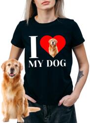 JHK Női póló, I LOVE MY DOG, fekete, pamut, R-XL