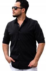  Elegáns Klasszikus Férfi Ing Sima Fekete XXL
