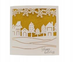 DeltaGraphix Karácsonyi képeslap szett csillámos 5 db borítékok (F21BN)