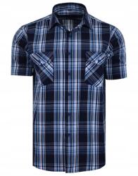  49/50 Kockás Ing Sötétkék Rövid Nagy