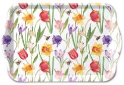 Ambiente B. V Tulipános - nárciszos műanyag kistálca - 21x13 cm - Flowers in spring (VR-13720350)