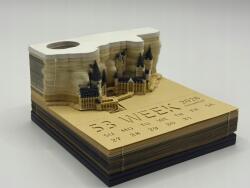  3D naptár 2026-re, gravírozás papírra Led fénnyel (Harry Potter Castle)