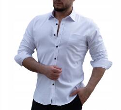  Elegáns Klasszikus Férfi Ing Sima Fehér Zsebbel XXL