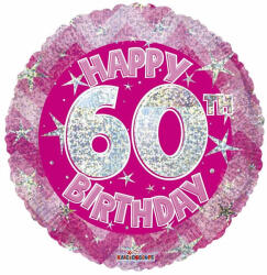 Conver 60. Évszámos lufi, hologramos pink fólia, happy b