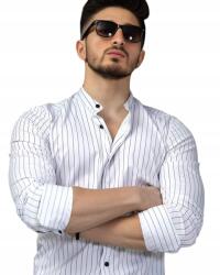  Elegáns Csíkos Férfi Ing Állógallérral 3XL - allegro - 12 975 Ft