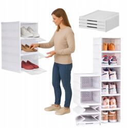  3x Doboz tároló rendszerező szekrény könyvespolc cipőtartó cipő fedéllel (BUE284)