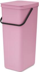 Brabantia Sort & Go konyhai szemetes felnyitható fedéllel, fogantyúval szelektív és komposzt gyűjtéséhez, 40L - L méret, rózsaszín-lila - 255526 (255526)