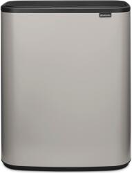 Brabantia Bo Touch Bin nyomófedeles hulladékgyűjtő XXL, padlón álló, műanyag tartály, 60L - M méret, acél, hamvasszürke - 255106 (255106)