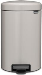 Brabantia NewIcon pedálos hulladékgyűjtő szagmentesen záródó Soft-Close fedél, műanyag tartály, 12L - X méret, acél, hamvasszürke - 252303 (252303)