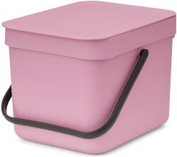Brabantia Sort & Go konyhai szemetes felnyitható fedéllel, fogantyúval szelektív és komposzt gyűjtéséhez, 6L - S méret, rózsaszín-lila - 255441 (255441)