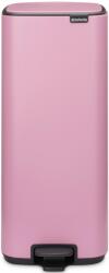 Brabantia Bo Pedal Bin pedálos hulladékgyűjtő szagmentesen záródó Soft-Close fedél, karcsú, négyzetes forma, műanyag tartály, 30L - O méret, acél, rózsaszín-lila - 255403 (255403)