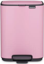 Brabantia Bo Pedal Bin pedálos hulladékgyűjtő szagmentesen záródó Soft-Close fedél, karcsú, négyzetes forma, műanyag tartály, 4L - A méret, acél, rózsaszín-lila - 255342 (255342)