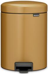 Brabantia NewIcon pedálos hulladékgyűjtő szagmentesen záródó Soft-Close fedél, műanyag tartály, 5L - W méret, acél, meleg tónusú arany - 255120 (255120)