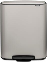 Brabantia Bo Pedal Bin pedálos szelektív hulladékgyűjtő szagmentesen záródó Soft-Close fedél, műanyag tartály, 2x30L - O méret, acél, hamvasszürke - 255069 (255069)