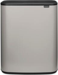 Brabantia Bo Touch Bin nyomófedeles hulladékgyűjtő XXL, padlón álló, műanyag tartály, 2x30L - O méret, acél, hamvasszürke - 255045 (255045)