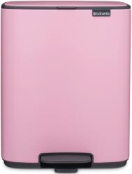 Brabantia Bo Pedal Bin pedálos hulladékgyűjtő szagmentesen záródó Soft-Close fedél, karcsú, négyzetes forma, műanyag tartály, 12L - C méret, acél, rózsaszín-lila - 255380 (255380)