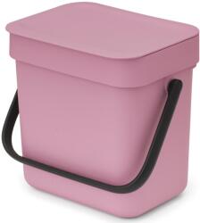 Brabantia Sort & Go konyhai szemetes felnyitható fedéllel, fogantyúval szelektív és komposzt gyűjtéséhez, 3L - A méret, rózsaszín-lila - 255427 (255427)