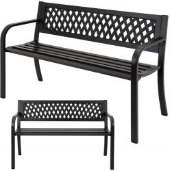 Jumi Acél kerti pad műanyag Háttámlával Park teraszra Erkély kert (OM-353985)