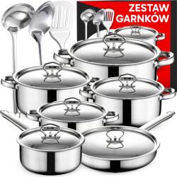 Retoo Acél Konyhai Edénykészlet 15 Részes. Serpenyő Fedővel (R-OR205)